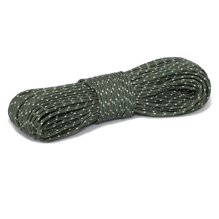 Hot selling survival reflective 550 cable tent camping lifeline 4mm 7 strand 100 foot tent basalt rope