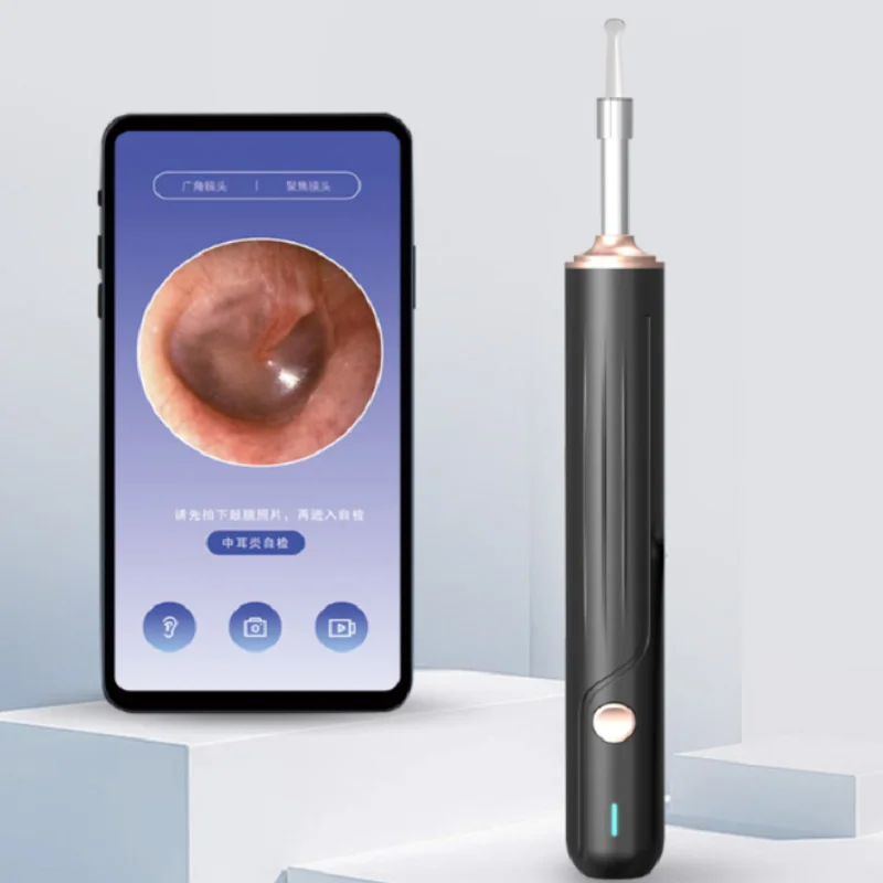 Electric Ear Wax Removal Tool with Camera Visual Otoscope Wi-Fi Ear Camera Smart Connect Portable Clean the Ear