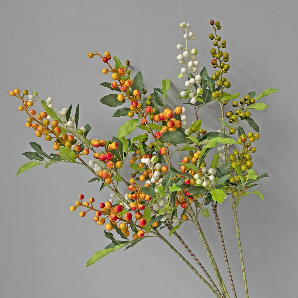 Fortune Fruit Berry Holly Red Fruit Christmas Home Living Room Artificial Flowers Decorative Floral Ornaments