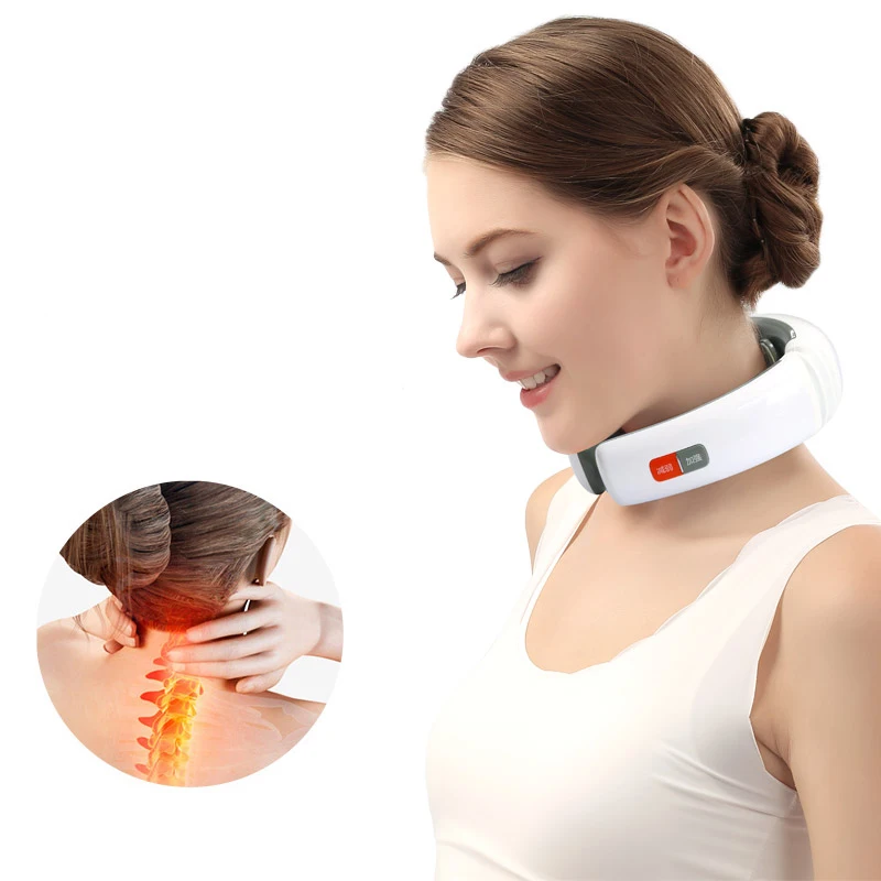 Low price cheap electric smart deep tissue wireless remote control ems pendant cervical neck massager with heat