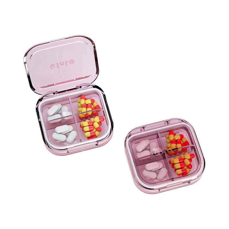 Portable Mini Medicine Travel Plastic Pocket Silicone Biodegradable 6 Compartment Pill Box Case