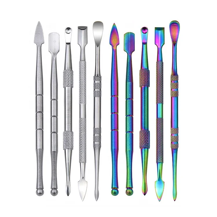 Custom Stainless Steel Silver Non-slip Double Ended Wax Pottery Tools Clay Sculpting Tools