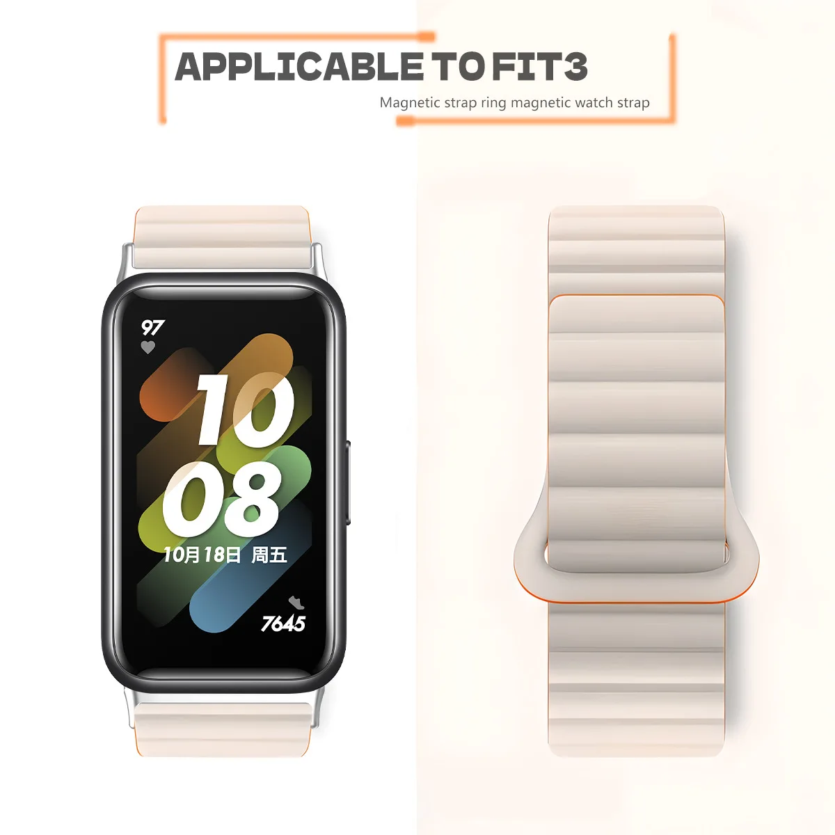 Tschick Silicone Strap For Samsung Galaxy Fit 3 Sport Hollow Breathable Band Magnetic Buckle Wristband For Samsung Galaxy Fit 3