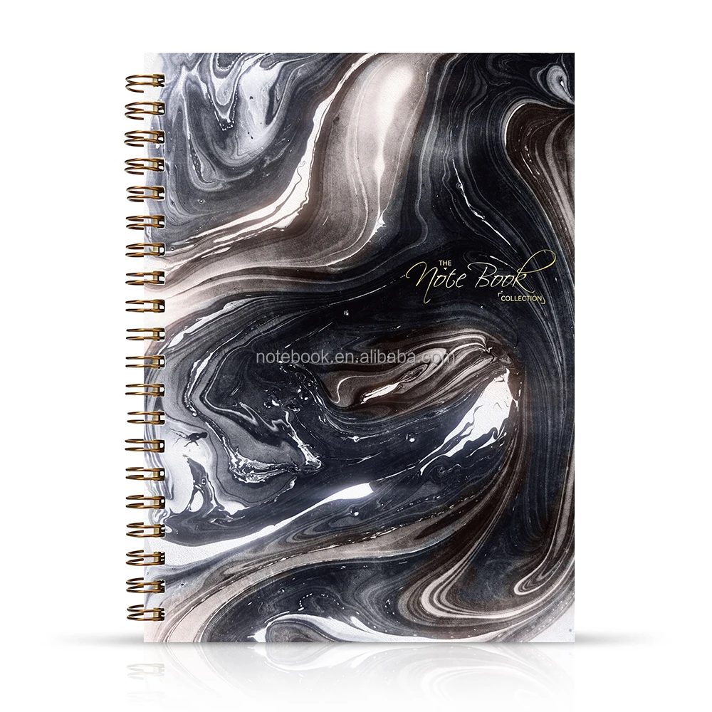 Premium dotted notebook planner custom printing, marble texture gold foil cover a4 b5 a5 a6