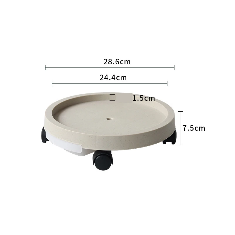 Support Flower Pot Tray Toughened Wheel Flower pot Roller,Round Moving Plant Pot Saucer Plant Stand Pallet for Outdoor Indoor