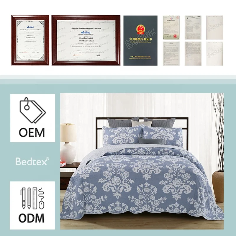 King стеганое покрывало из индийского хлопка с китайской вышивкой оптом