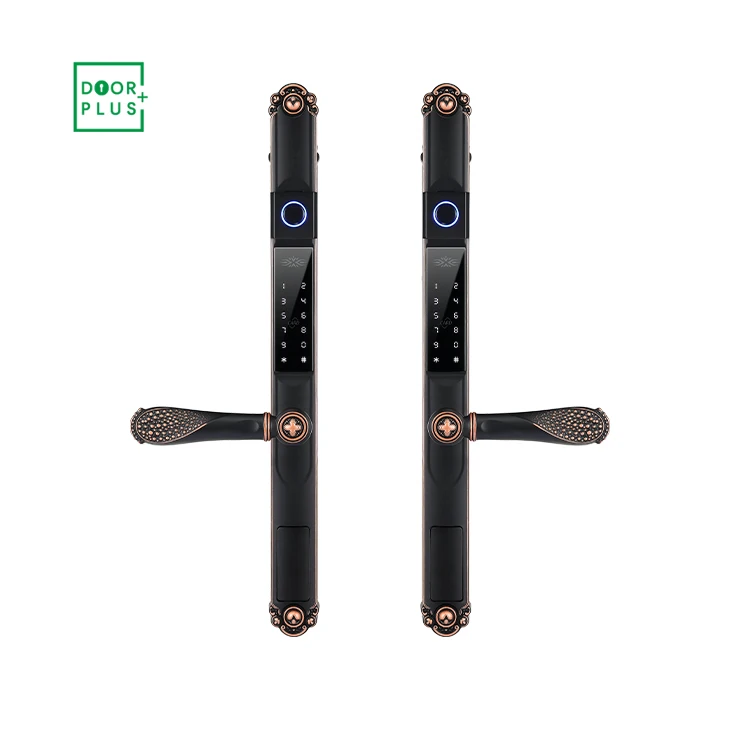 Doorplus Fingerprint Keyless Smart Door Handle Lock Tuya Lock Biometric Fingerprint Digital Keyless Entry Smart Door Lock