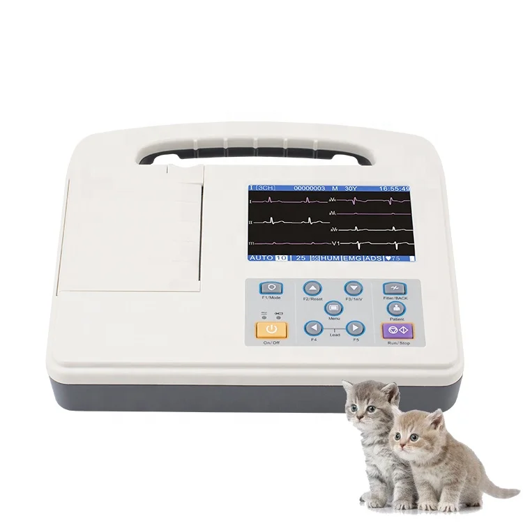 Veterinary Equipment Portable 3 Channel 7 Leads Ecg for Animals