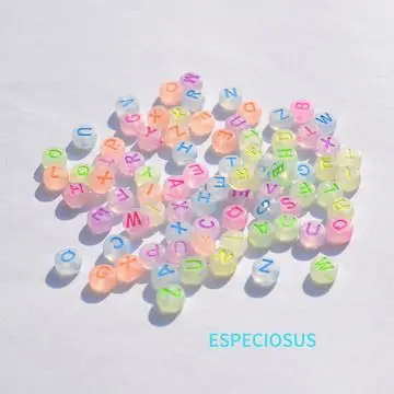 Luoshan wholesale DIY Jewelry Accessories Bracelet Necklace Beaded Material 7MM Flat Acrylic Beads Fluorescent Letter Beads