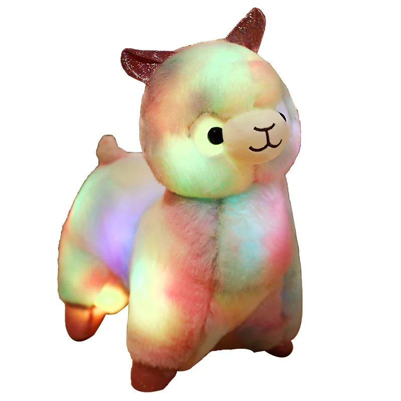 Valentines Day Girls Gift Alpaca Plush Toy Stuffed Pillow With Led Light