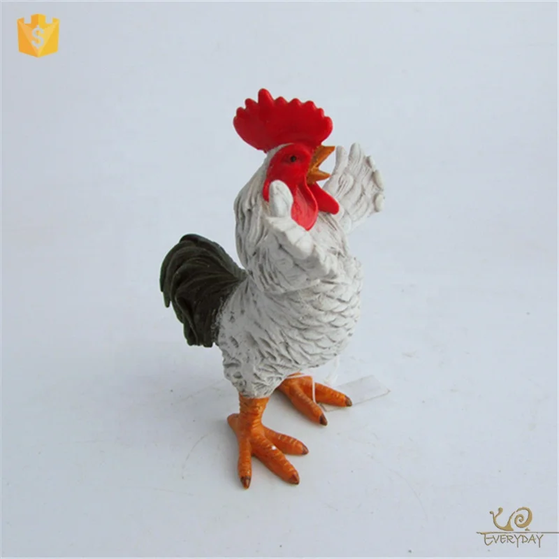 ED11382B Good Quality Wholesales Kawaii Handcraft Resin Animal Chicken resin Statues Garden Desktop Decoration Rooster Figurine