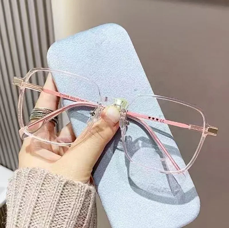 2024 Wholesale Newest Unisex Round Large Fashion Frames Optical Frame Anti Blue Light Blocking Design Custom Logo PC Glasses