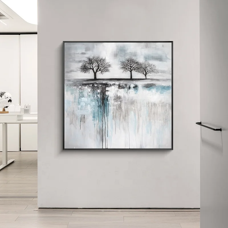 Small Canvas Painting Tree Landscape Painting With handmade nature paintings for sale