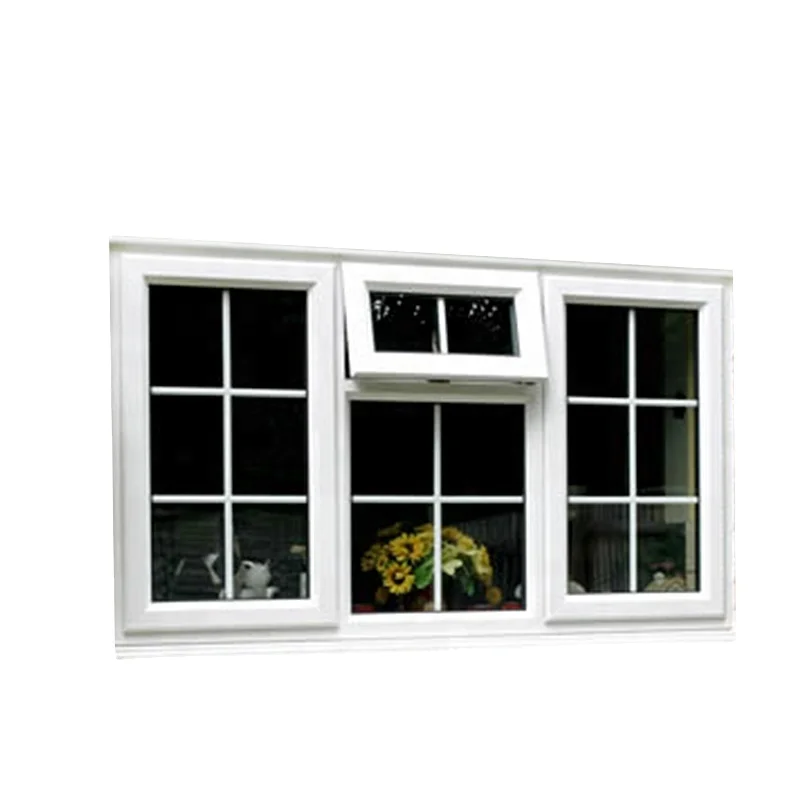 Factory price UPVC Japanese style With Grills Modern  Grill Design small awning windows