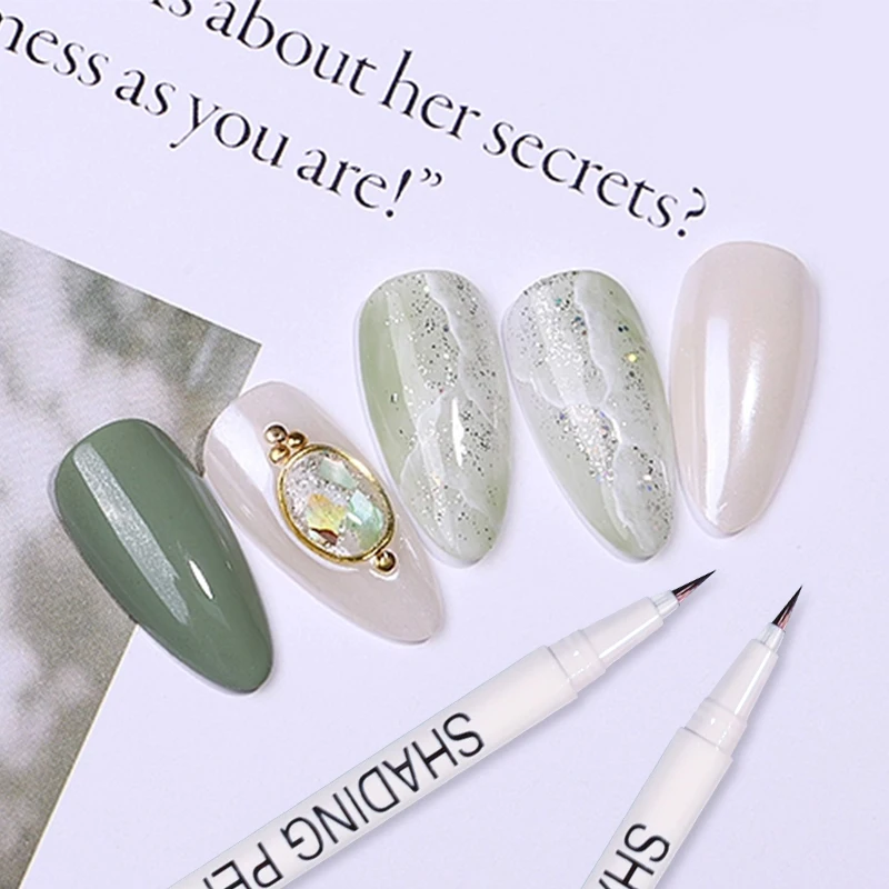 15 Colors 3D Nail Art Marker Pen Watercolor Brush Marker Pen DIY Nail Marker Sketch Drawing Paint Nail Beauty Pen Art Supplies