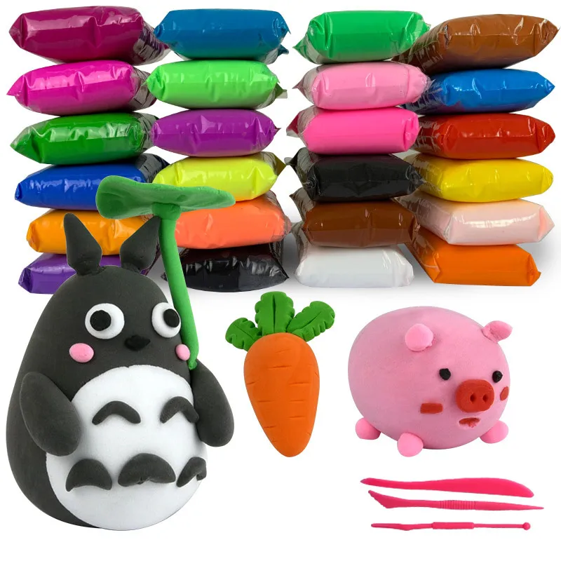 Магическая глина для сушки на воздухе 12/24/36 цветов мягкая и Сверхлегкая формовочная с инструментами скульптурирования детского формования «сделай сам» оптовая продажа