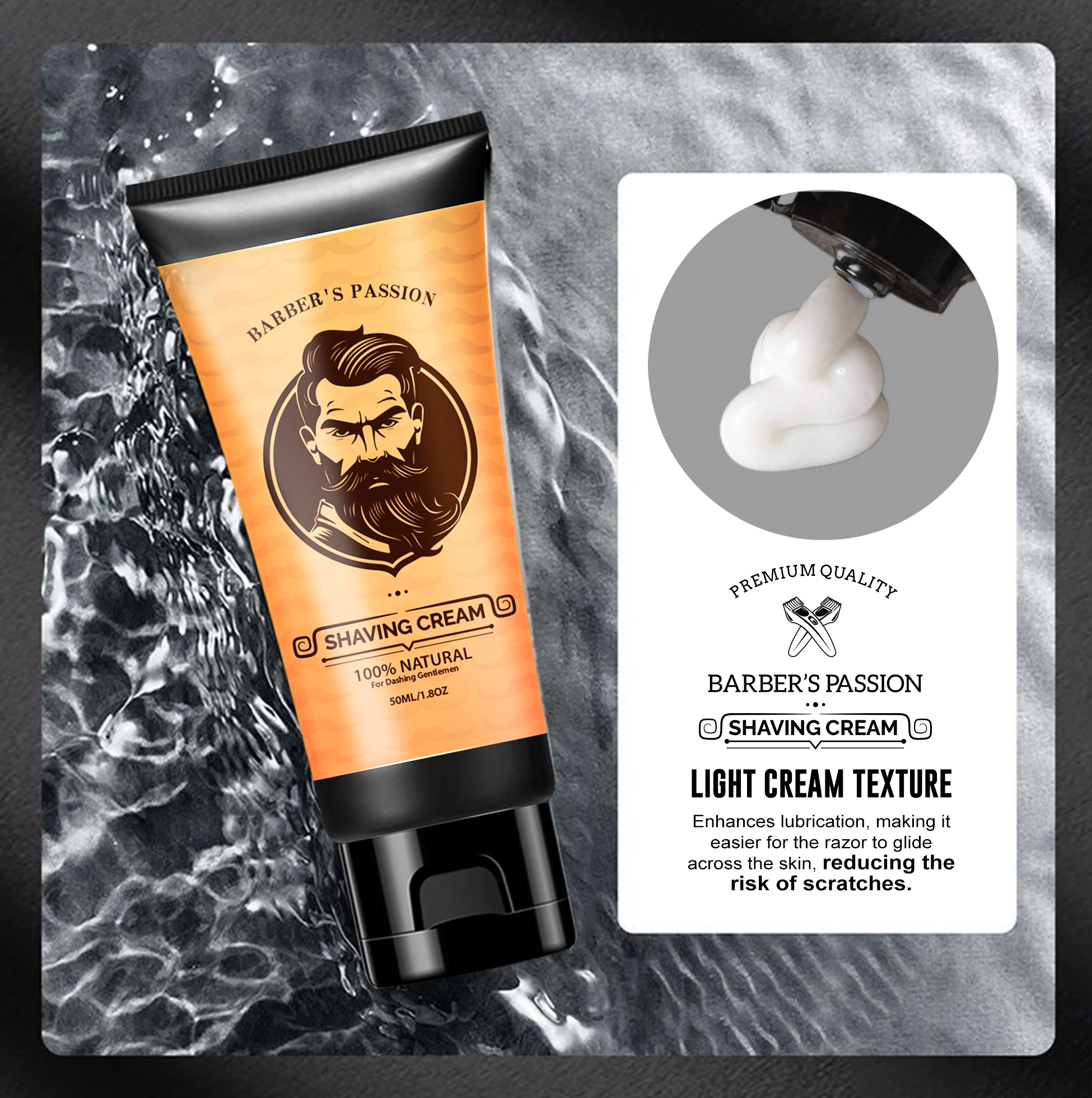 Private Label Cleanses Refreshes Shave Cream Hydrates Calms Skin Smoother Shave Gel No Irritation No Itching