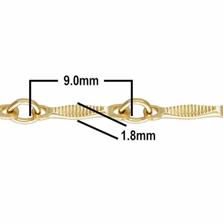 GP1.8mm Patterned Dapped Bar Chain Bulk  14k gold filled for permanent jewelry chains wholesale Dapped Bar Necklace Chain