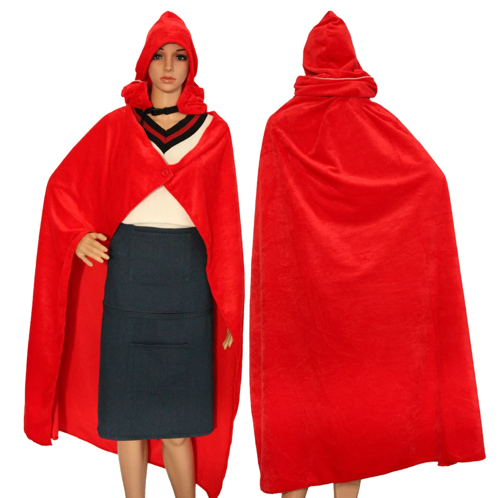 
Christmas Little Red Riding Hood Coral velvet cloak multifunctional travel blanket U-shape pillow keep warm 