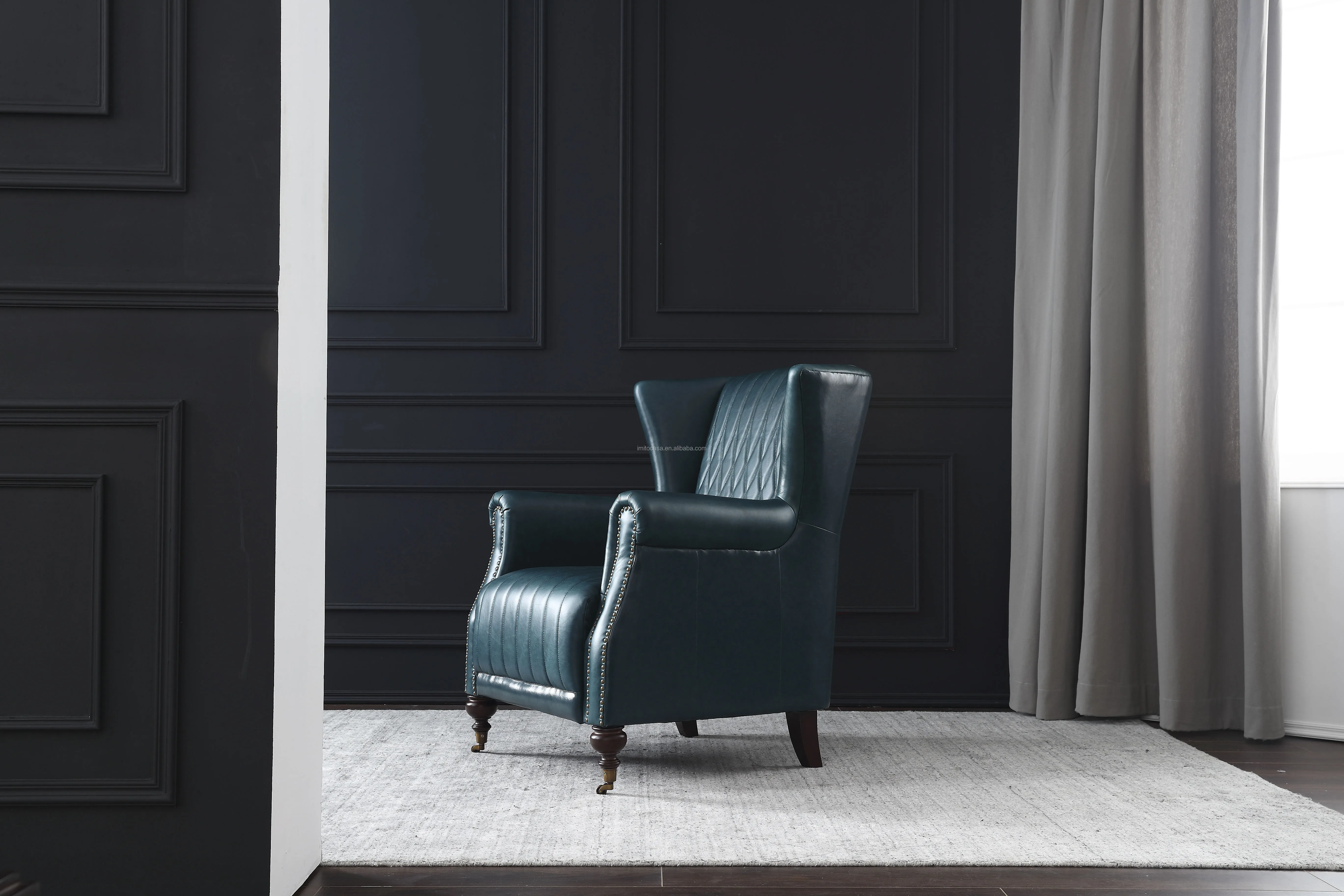 
New Design Retro American Living Room Floral Fabric Leisure Sofa Chair Elegant Upholstered Accent Chair Comfortable Single Sofa 