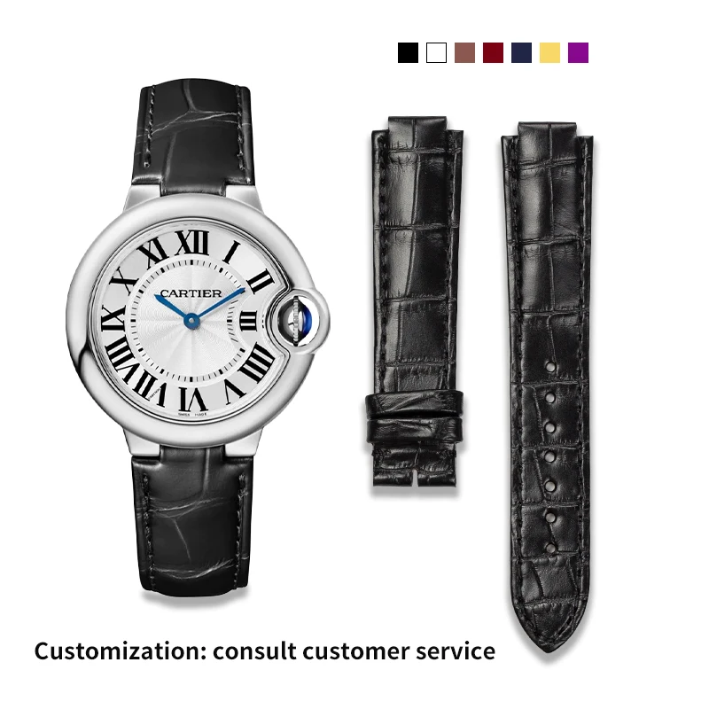 Customized Vintage Leather Watch Band Strap Quick Release Exchangable 14/15/16/18/20/22/mm brand For Cartier Blue Balloon Strap