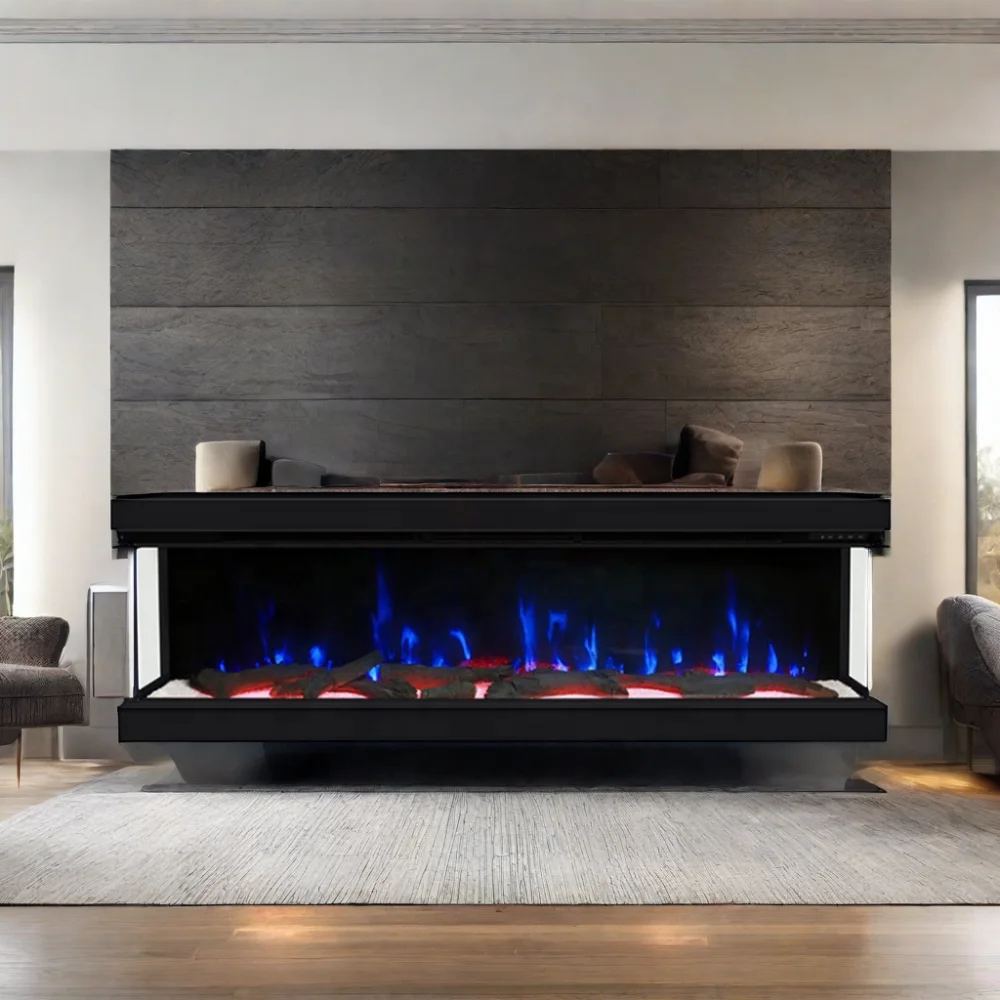 OEM/ODM Electric Fireplace with Realistic Flame Indoor Use Big View Electric Fire Place for Household or Hotel