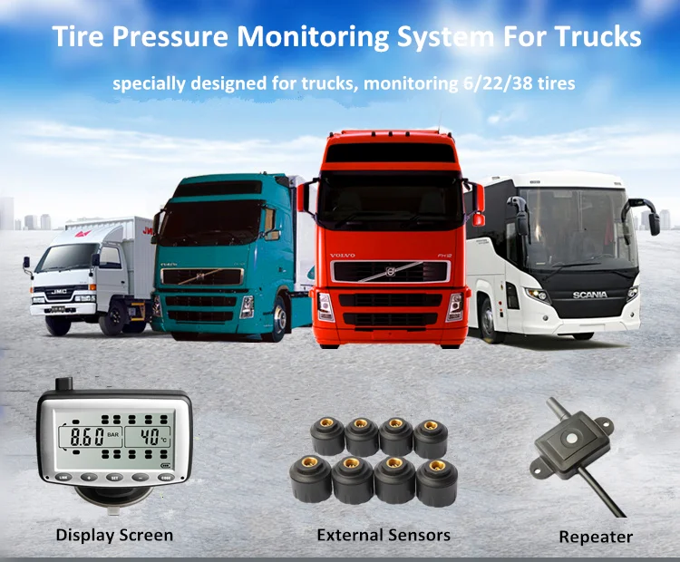  Беспроводная система контроля давления в шинах Tpms FM508 для грузовиков реальном
