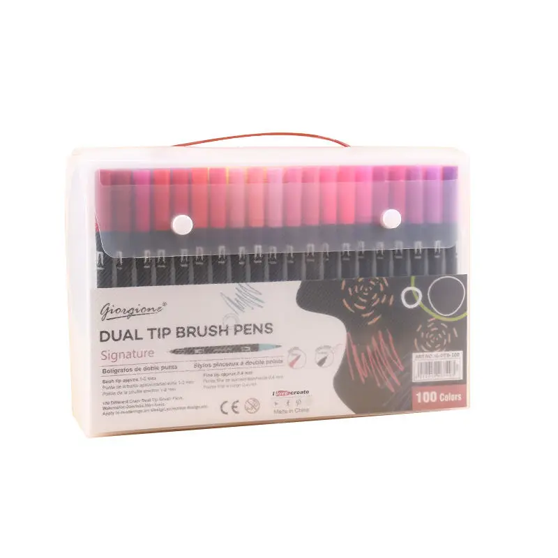 Giorgione Dual Tips Marker Brush Watercolor Fineliner Pens Set Of 100 Colors