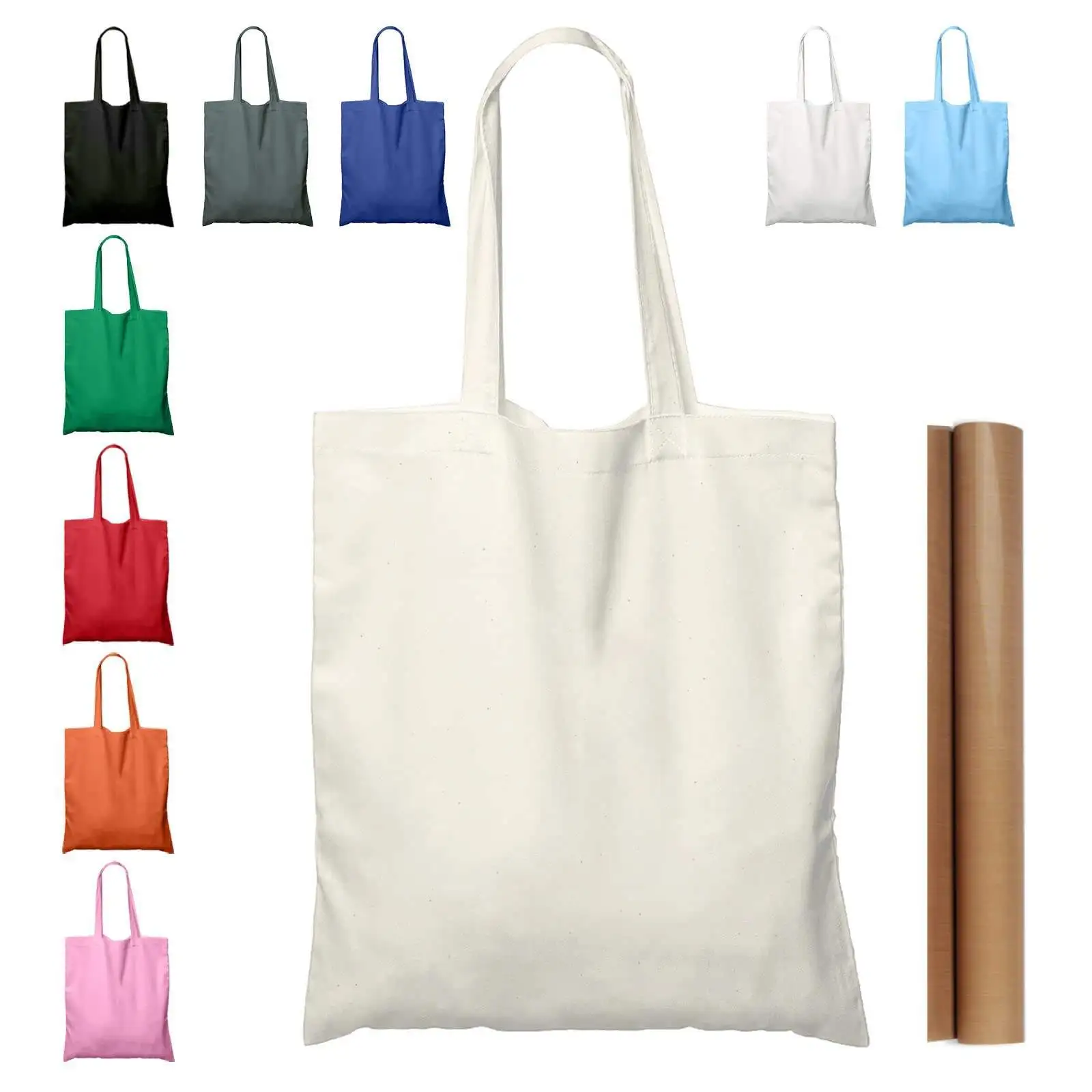 Custom Printed Canvas Tote Bags Natural Color Organic Cotton Tote Bag 100% Cotton Muslin Plain Shopping Bags