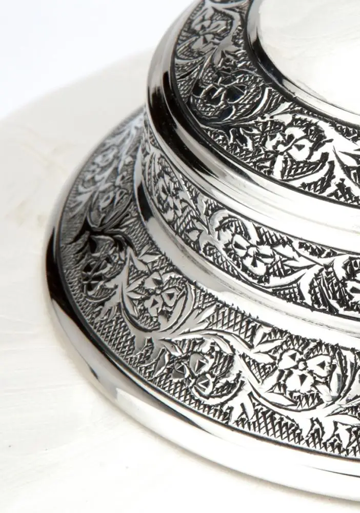 Modern Brass Ocean Blue Silver Tea Light Cremation Urn Porcelain Memorial Funeral Supplies for Child Pet or Human Ashes