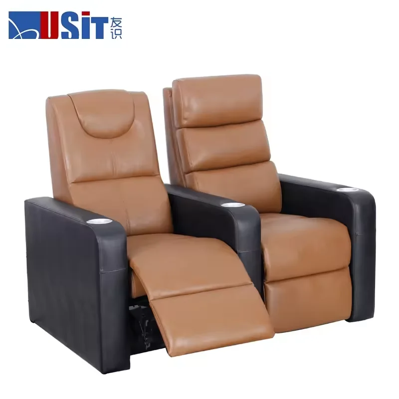 Theatre Cinema Electric 2 Seat Lift Up Chair Leather Reclining Furniture Home Theater Movie Recliner Sofa