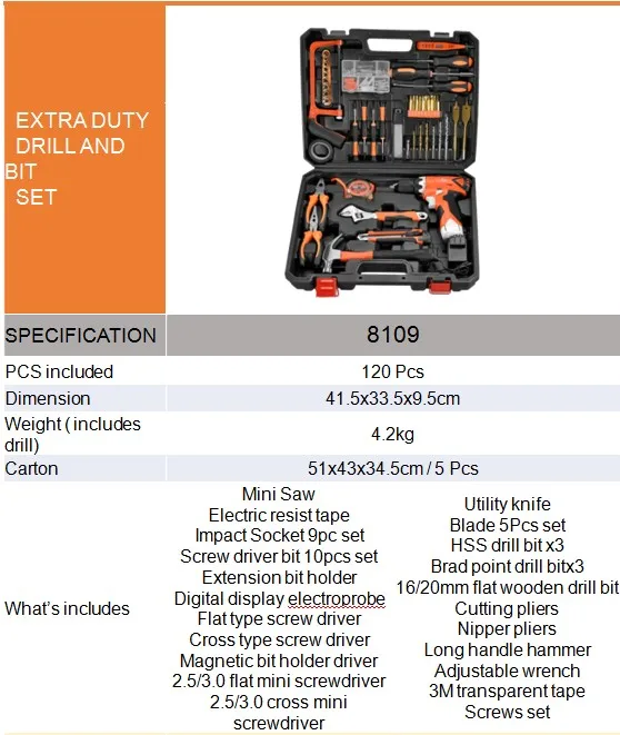Lithium-ion 18v/20v Conjunto De Herramientas Electric Combos Cordless Power Tools Combo Set Tool Set