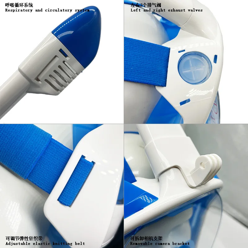 Kids Full Face Snorkeling Mask With Wide View Anti-Fog Anti-Leak Safe Breathing System Easy Breath Diving Mask