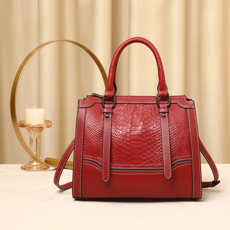 New fashion leather cow hide handbags ladies shoulder crossbody blue handbag custom logo woman bags luxury snake skin handbag