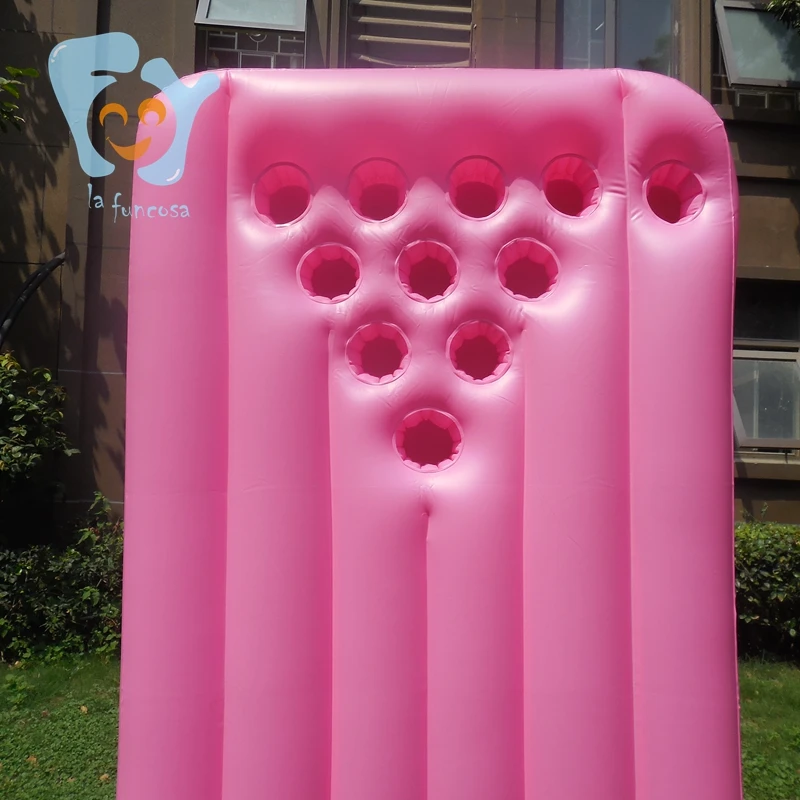 
22 Cups Hole 6ft Inflatable Pink Beer Pong Table Floating Beer Pong Table Game 