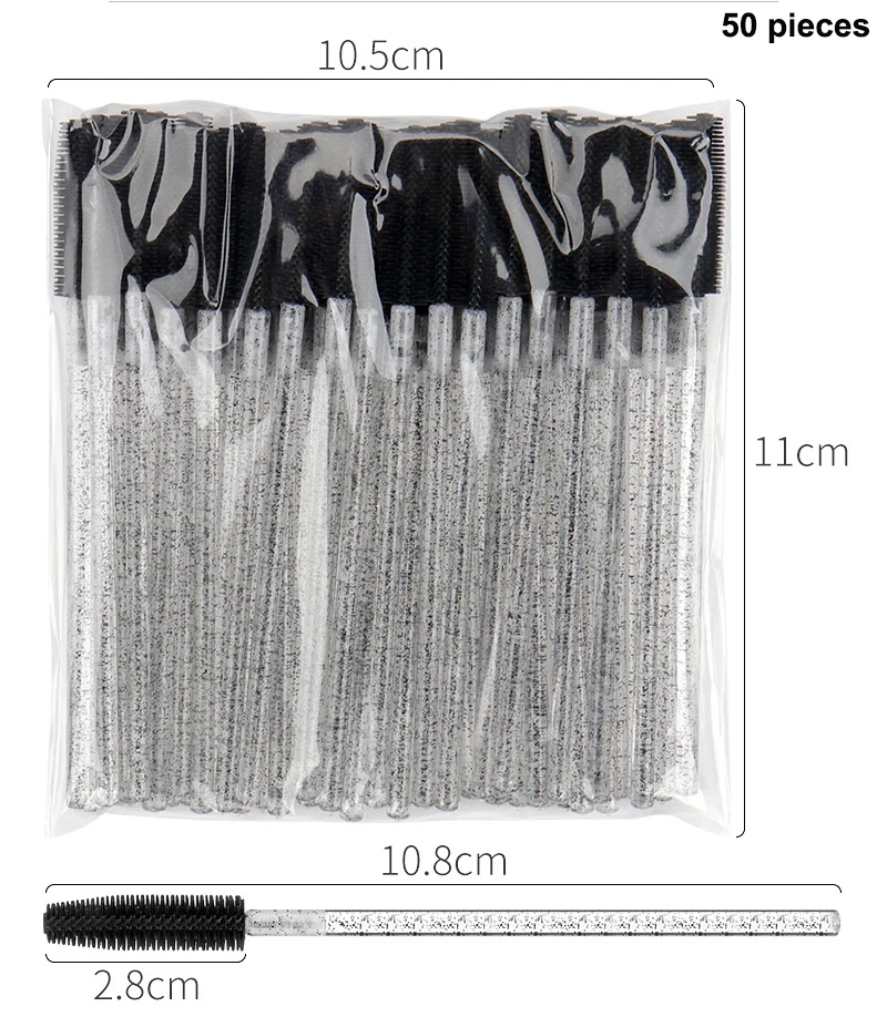 Factory Price Glitter Silicone Eyelash Brush For Lash Extension Makeup Tools Silica Mascara Wand Applicator Cilia