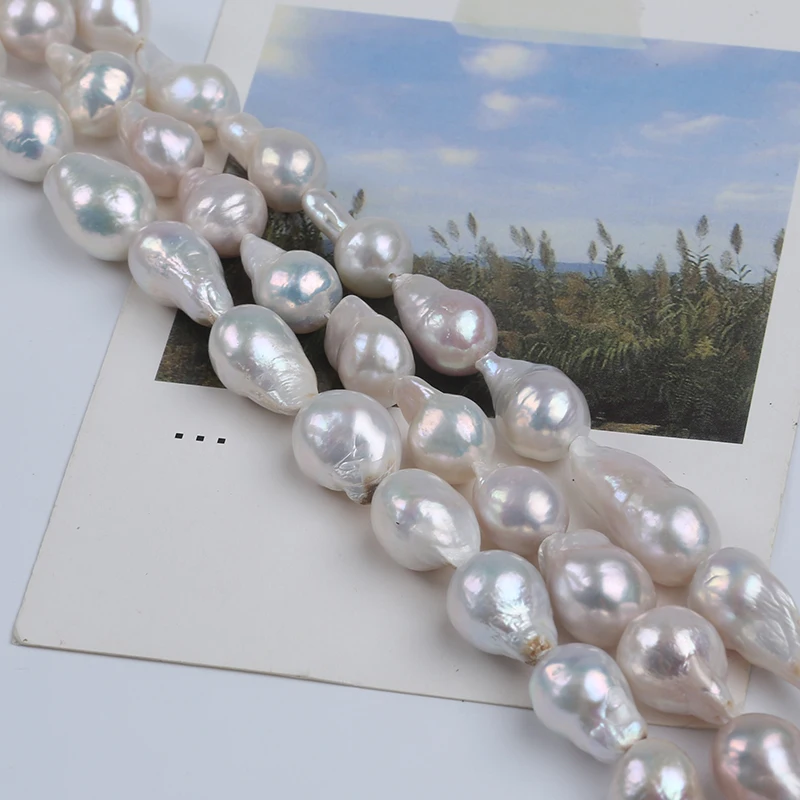 Zhuji 11-14mm A White  Natural Freshwater  Baroque Shape Pearl For Jewelry Making