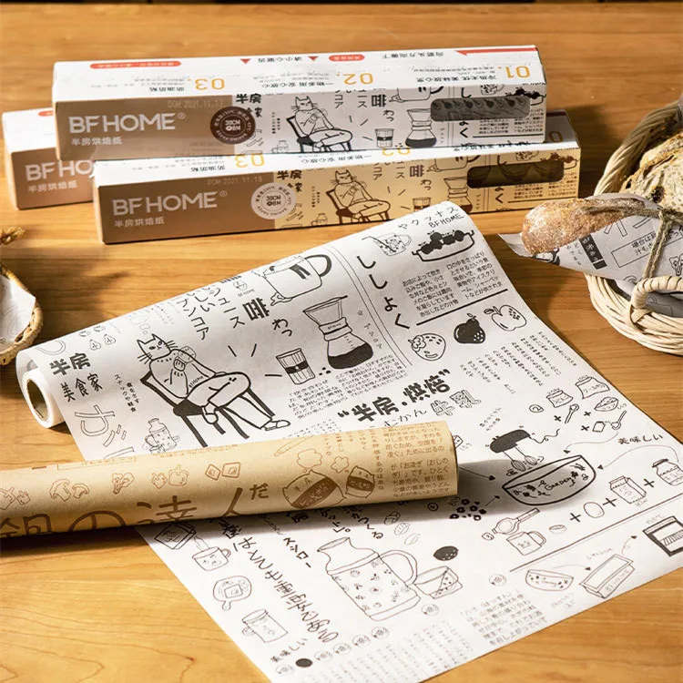 Customized printed wax paper grease proof sandwich wrapping paper