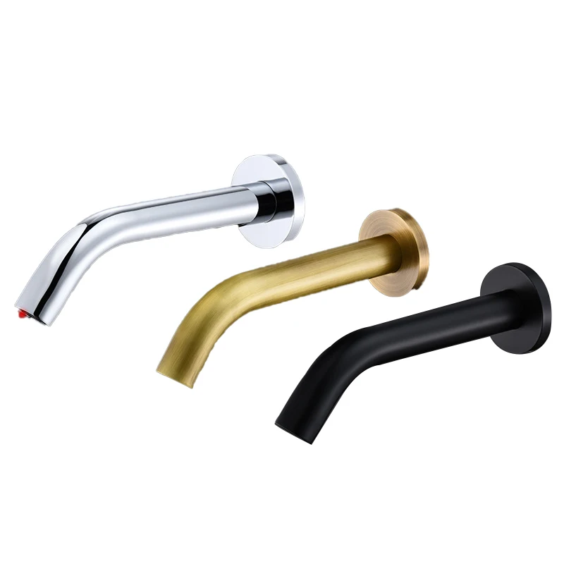 Wall Mount Automatic Sensor Water Tap Chrome Brass Water Saving Hospital Smart Tap Bathroom Basin Sensor Faucet