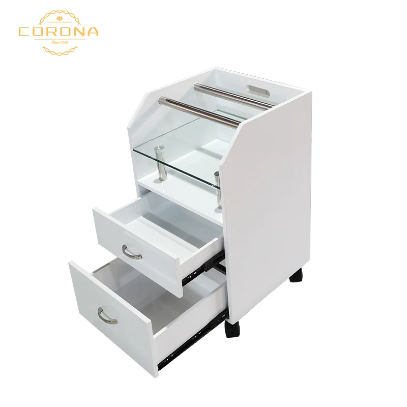 Cheap Stainless Steel Metal Plated Gold Salon Barber Trolley For Hair Salon