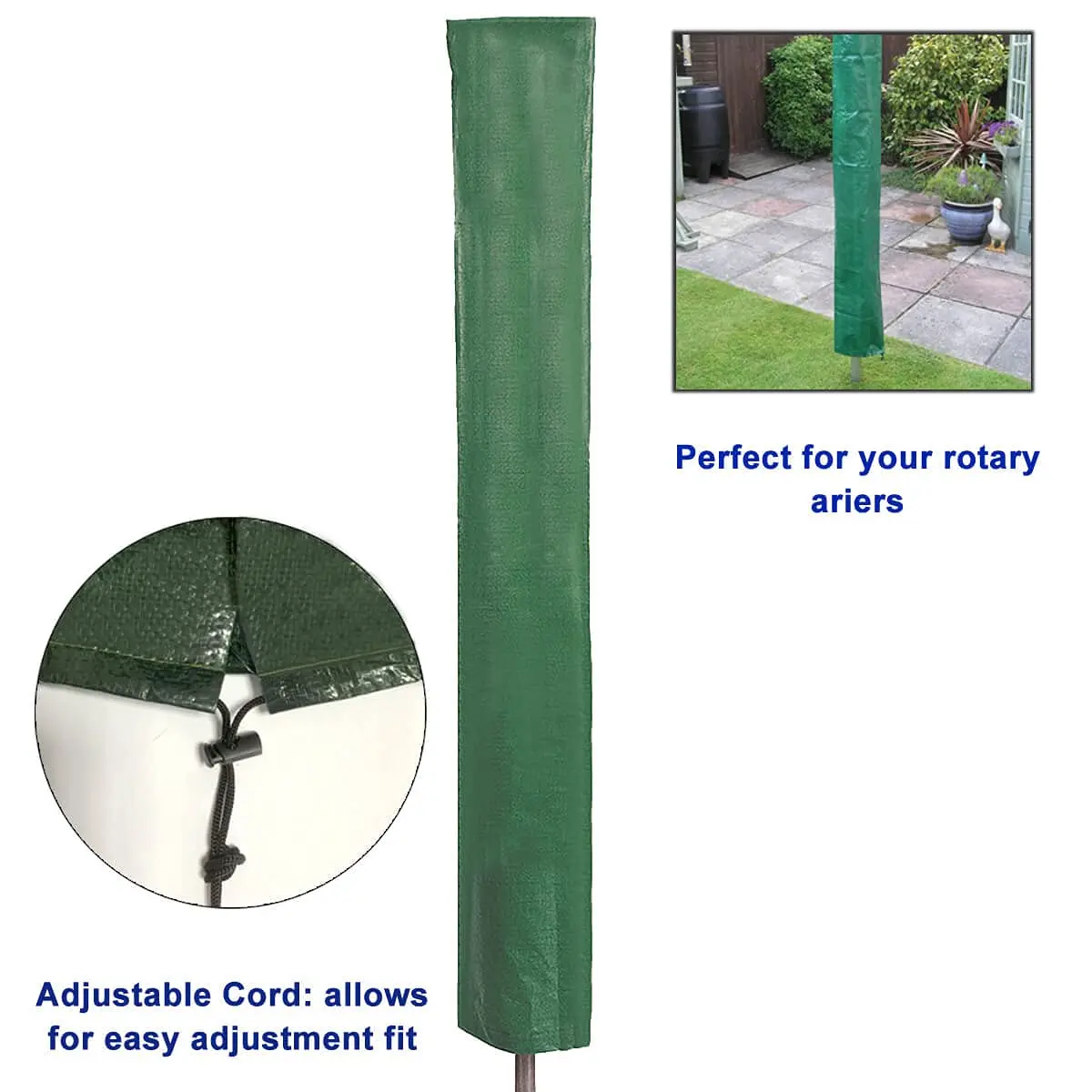 30x180cm Green Windproof Rotary Clothes Line Cover Waterproof Rotary Airer Cover