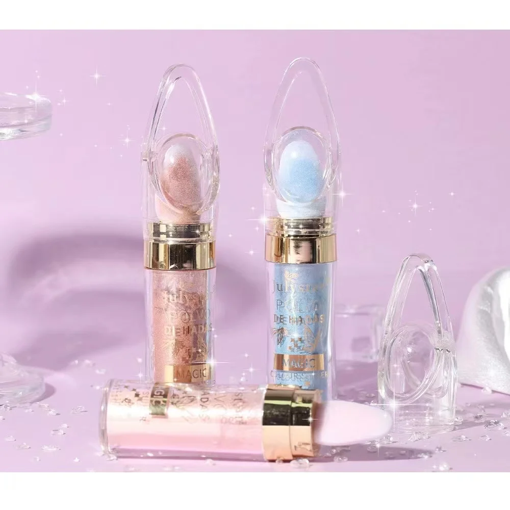 6 Colors Spot Goods OEM Wholesale Fairy Powder Highlighter Whole Body Brighten Highlighter Makeup Pressed Powder