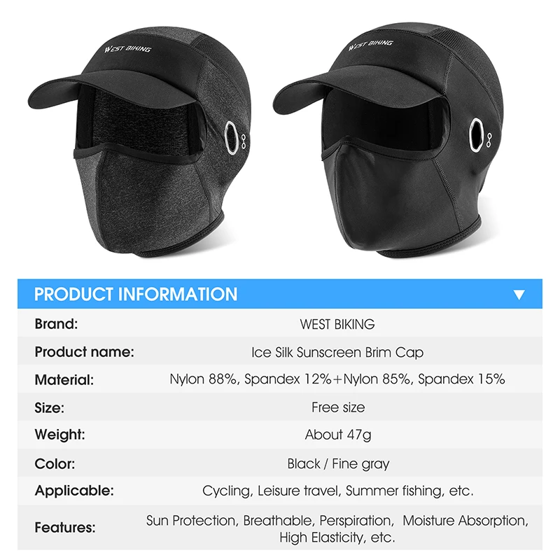 WEST BIKING Wholesale Cycling & Mountaineering Caps Moter Cycle Mask 2 Hole Balaclava Personalizada Hats With Custom Logo