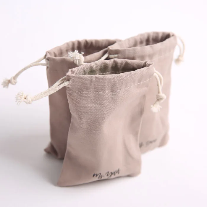 
Reusable cotton linen drawstring packaging bag promotional linen jute bag 