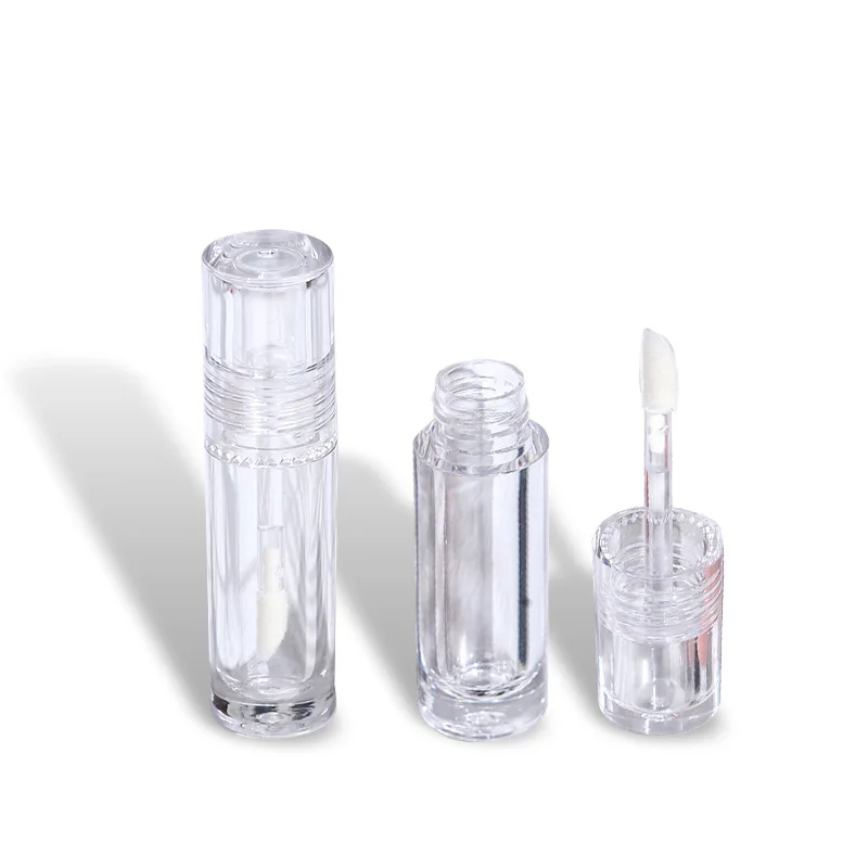 Customization 3ml cosmetic packaging fully transparent clay empty bottle rubber texture lip gloss tube plastic 11