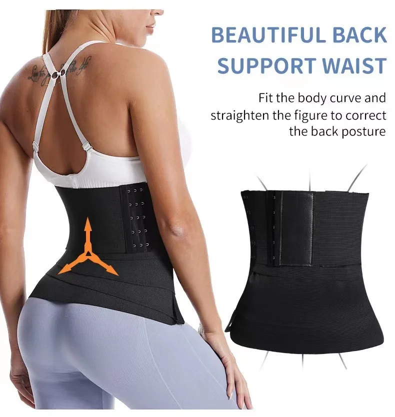 Waist Trainer For Women Lower Belly Fat Tummy Control Shapewear Postpartum Plus Size Fajas Corset Wrap Waist Flat Band