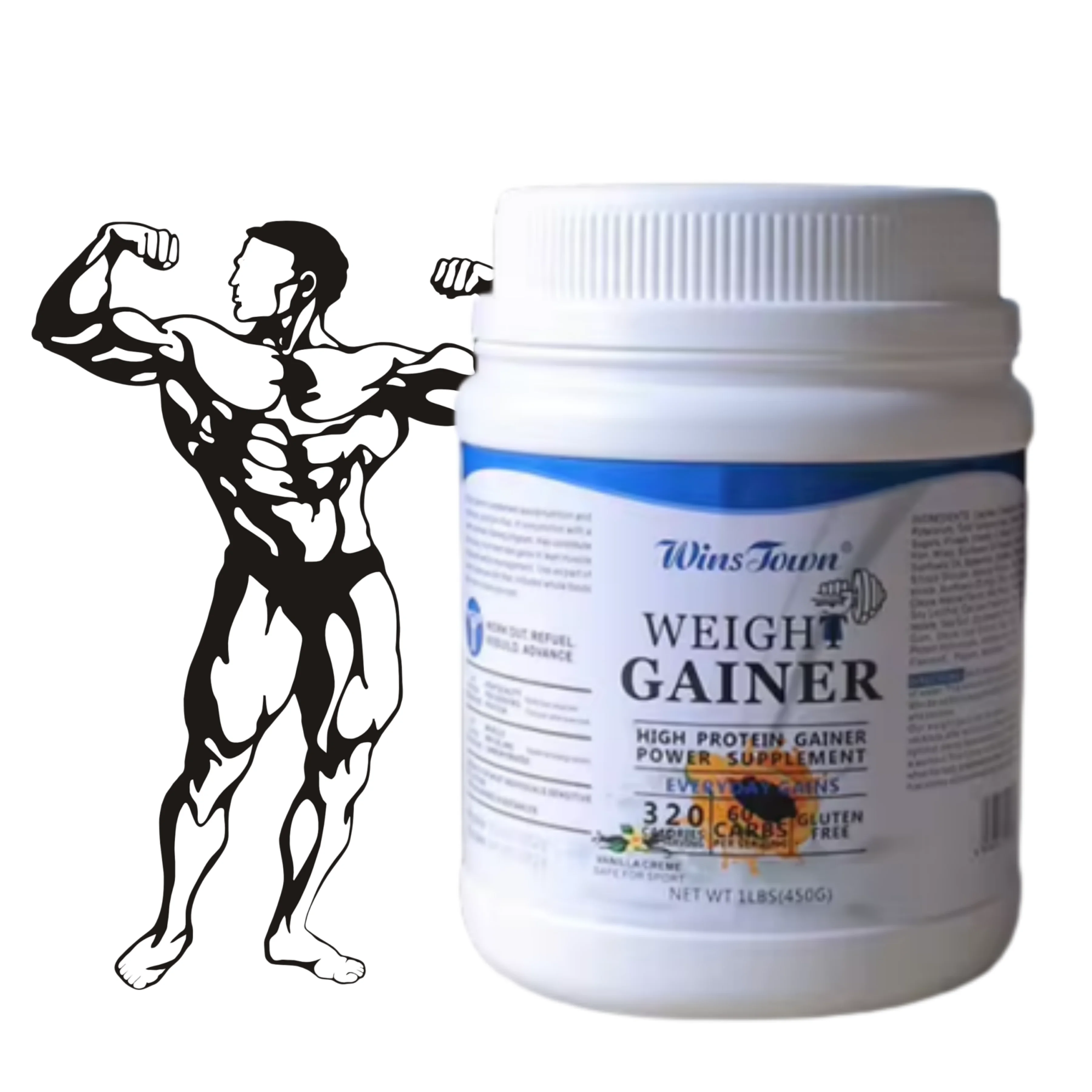 Winstown Bulk Creatine Monohydrate Powder Muscle Building Gym Muscle Training Whey Protein Powder for Men