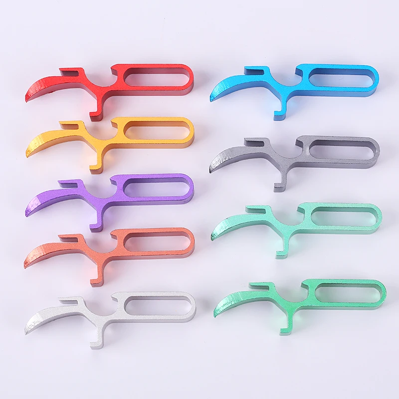 2024 Hot Sale Aluminum Alloy Bottle Opener Keychain Multi function With Ten Colors For Shotgun Tools