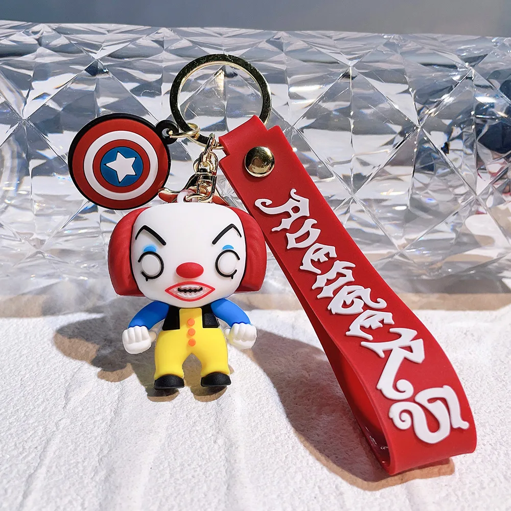 2024 Cartoon Halloween Horror Clown Keychain Car Key Pendant Schoolbag Pendant Small Gift Keychain