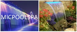 Swimming pool waterfall  With Multi-color LED water spillway swimming pool cascade fountain wall pond water curtain